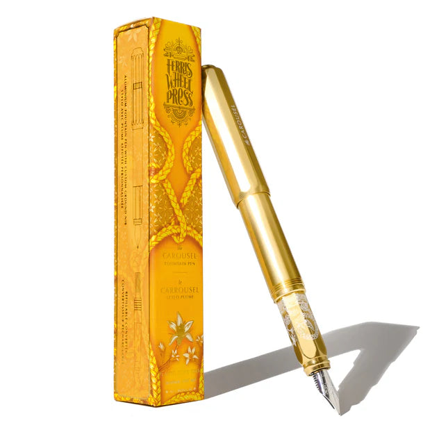 Ferris Wheel Press - Limited Edition - Aluminum Carousel Fountain Pen - Plaited Gold Tress