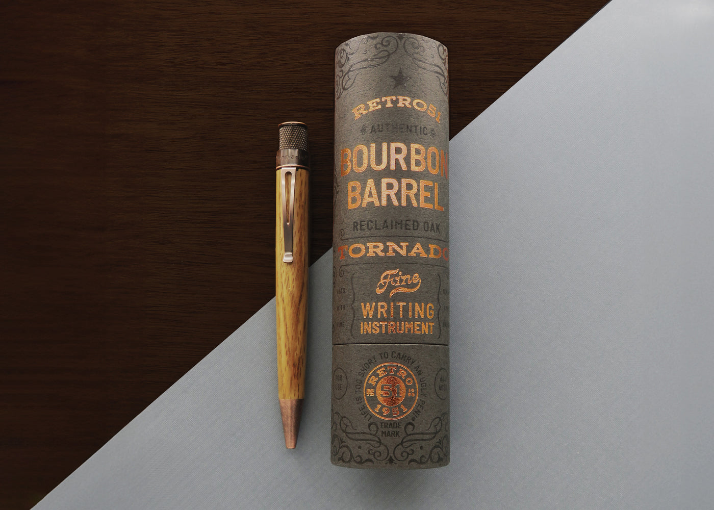 Retro 1951 Tornado Woodworks Bourban Barrel Rollerball