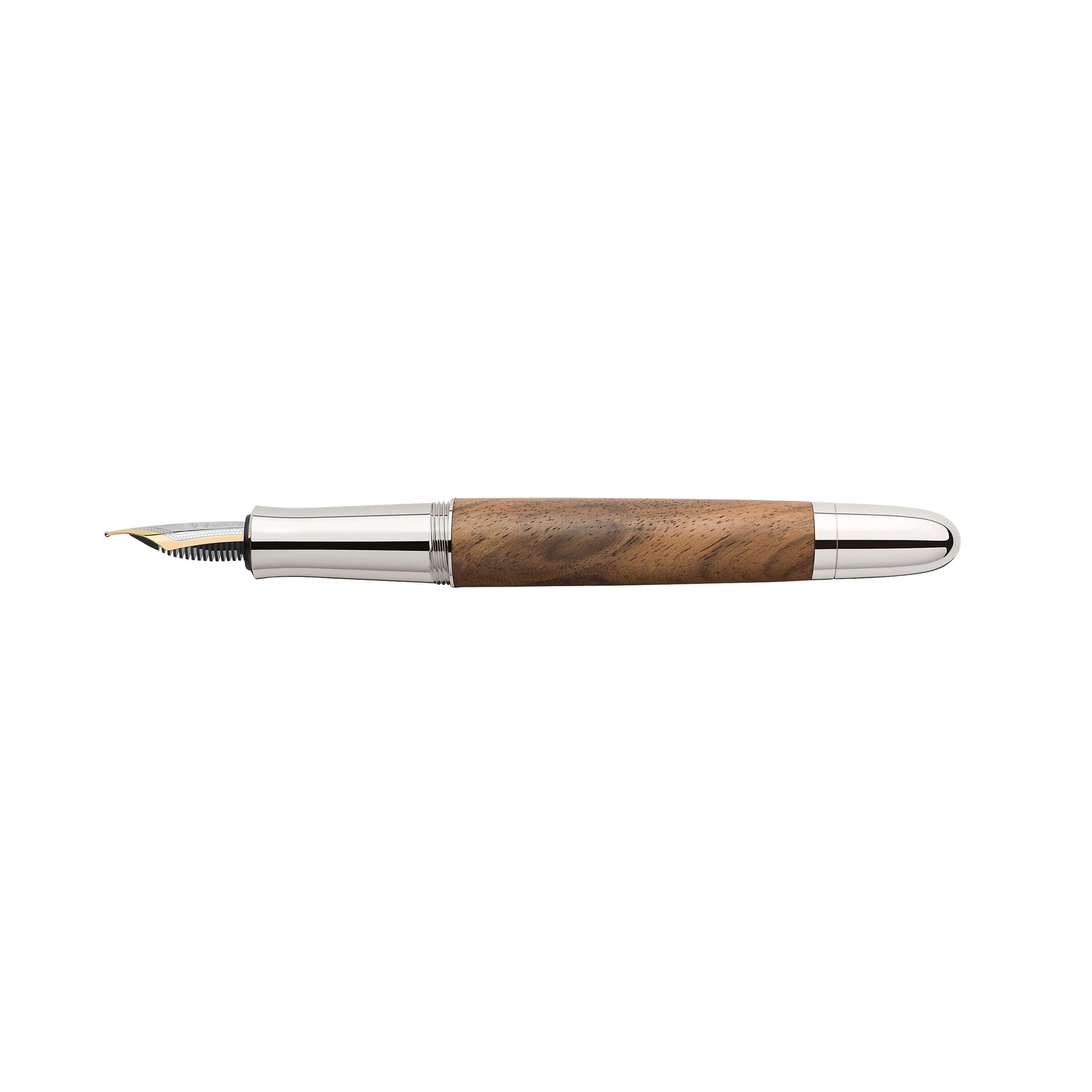 Graf von Faber-Castell Magnum Ballpoint pen, Walnut wood, Platinum