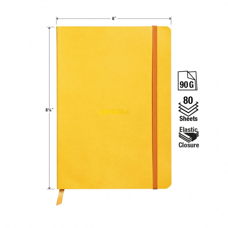 Rhodia A5 Softcover Notebook - Yellow, Lined