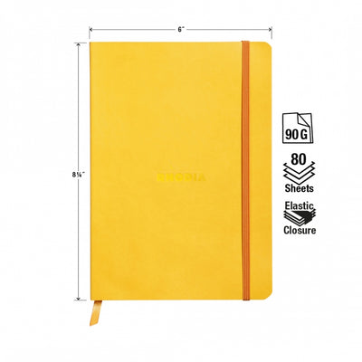 Rhodia A5 Softcover Notebook - Yellow, Lined