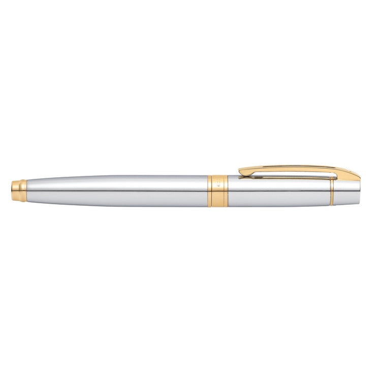 Sheaffer 100 Rollerball Pen - Chrome and Gold Trim