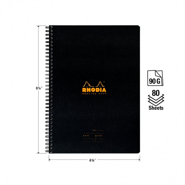 Rhodia A5+ Meeting Book - Black